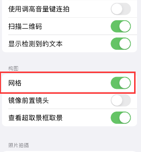 潭门镇苹果手机维修网点分享iPhone如何开启九宫格构图功能